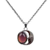 Moon Gemstone Temperature And Mood Color Changing Necklace main image 2