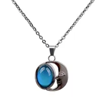Moon Gemstone Temperature And Mood Color Changing Necklace main image 3