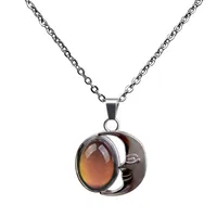 Moon Gemstone Temperature And Mood Color Changing Necklace main image 5
