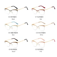 New Metal Frame Box Plain Anti-blue Light Glasses main image 5