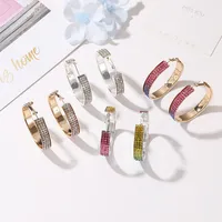 Full Diamond Gradient Color Earrings main image 2