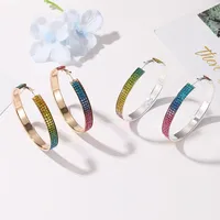 Full Diamond Gradient Color Earrings main image 3
