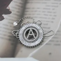 Platinum 26 English Alphabet Inlaid Zirconium Necklace main image 1