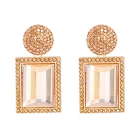 Geometric Diamond Alloy Acrylic Earrings Ear Studs main image 4