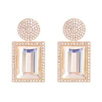 Geometric Diamond Alloy Acrylic Earrings Ear Studs main image 5