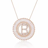 Rose Gold 26 English Alphabet Necklace sku image 2