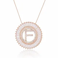 Rose Gold 26 English Alphabet Necklace sku image 6