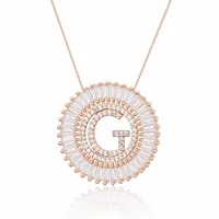 Rose Gold 26 English Alphabet Necklace sku image 7