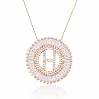 Rose Gold 26 English Alphabet Necklace sku image 8
