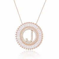 Rose Gold 26 English Alphabet Necklace sku image 10