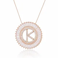 Rose Gold 26 English Alphabet Necklace sku image 11