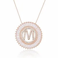 Rose Gold 26 English Alphabet Necklace sku image 13