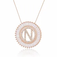 Rose Gold 26 English Alphabet Necklace sku image 14