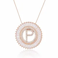 Rose Gold 26 English Alphabet Necklace sku image 16