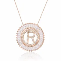 Rose Gold 26 English Alphabet Necklace sku image 18