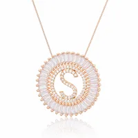 Rose Gold 26 English Alphabet Necklace sku image 19