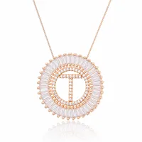 Rose Gold 26 English Alphabet Necklace sku image 20