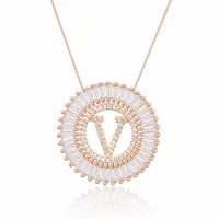 Rose Gold 26 English Alphabet Necklace sku image 22