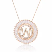 Rose Gold 26 English Alphabet Necklace sku image 23