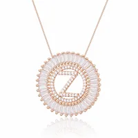 Rose Gold 26 English Alphabet Necklace sku image 26