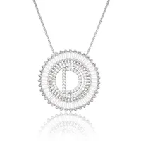 Platinum 26 English Alphabet Inlaid Zirconium Necklace sku image 4
