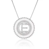 Platinum 26 English Alphabet Inlaid Zirconium Necklace sku image 5