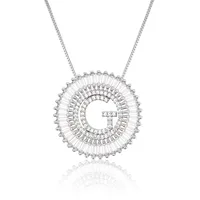 Platinum 26 English Alphabet Inlaid Zirconium Necklace sku image 7