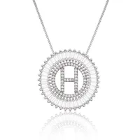 Platinum 26 English Alphabet Inlaid Zirconium Necklace sku image 8