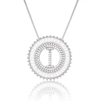 Platinum 26 English Alphabet Inlaid Zirconium Necklace sku image 9
