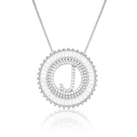 Platinum 26 English Alphabet Inlaid Zirconium Necklace sku image 10