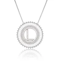 Platinum 26 English Alphabet Inlaid Zirconium Necklace sku image 12