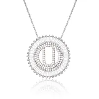 Platinum 26 English Alphabet Inlaid Zirconium Necklace sku image 20