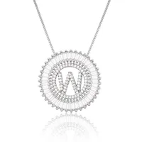 Platinum 26 English Alphabet Inlaid Zirconium Necklace sku image 22
