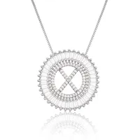 Platinum 26 English Alphabet Inlaid Zirconium Necklace sku image 23