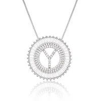 Platinum 26 English Alphabet Inlaid Zirconium Necklace sku image 24