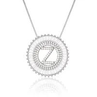 Platinum 26 English Alphabet Inlaid Zirconium Necklace sku image 25