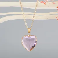 Fashion Round Artificial Crystal Pendant Necklace sku image 4