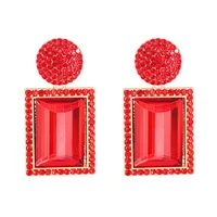 Geometric Diamond Alloy Acrylic Earrings Ear Studs sku image 1