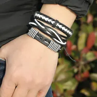 Simple Retro Multilayer Braided Leather Bracelet main image 5
