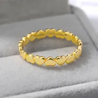 New Heart-shaped Stitching Stainless Steel Ring main image 3