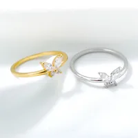 New Gold-plated Butterfly Zircon Ring main image 3