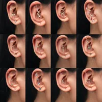 New Simple Inlaid Zircon Earrings main image 1