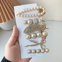 Simple New Rhinestone Pearl Hairpin main image 4
