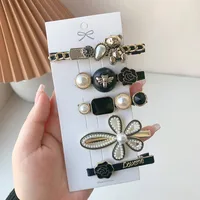 Simple New Rhinestone Pearl Hairpin sku image 1