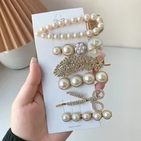 Simple New Rhinestone Pearl Hairpin sku image 2