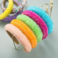 Spring New Sponge Crystal Wide Edge Headband main image 1