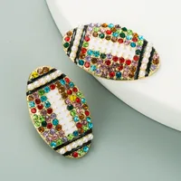 Fashion Diamond Alloy Artificial Gemstones Earrings main image 3