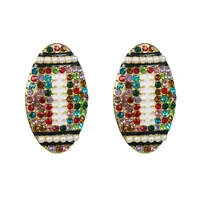 Fashion Diamond Alloy Artificial Gemstones Earrings main image 5