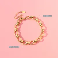 Fashion Geometric 304 Stainless Steel 18K Gold Plated No Inlaid Bracelets In Bulk main image 2