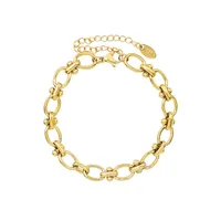 Fashion Geometric 304 Stainless Steel 18K Gold Plated No Inlaid Bracelets In Bulk main image 5